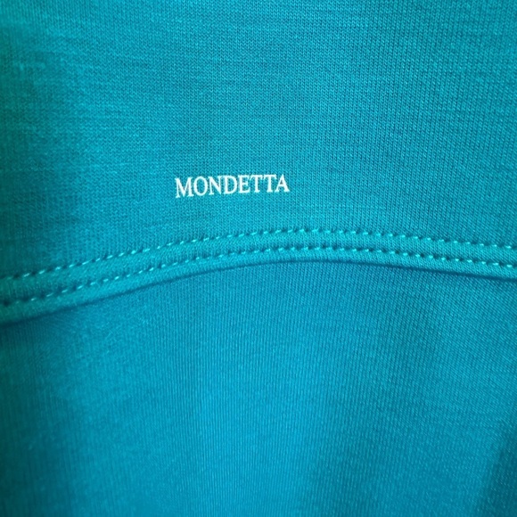 Mondetta teal green sweatshirts XL Scuba crewneck top - Picture 7 of 8